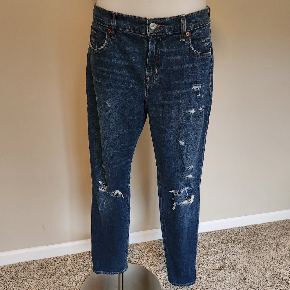 Old Navy Mid rise boyfriend ripped denim